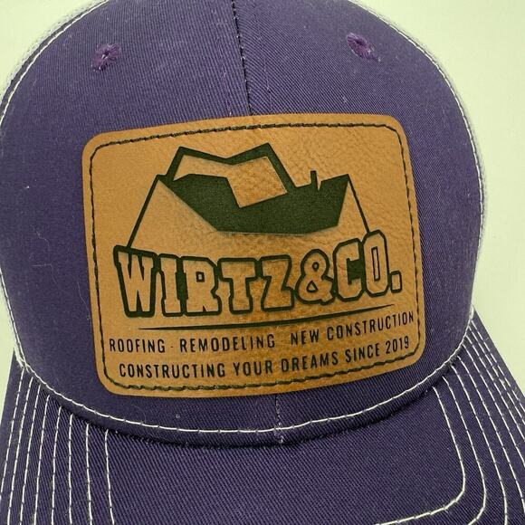 NV Caps NWoT Purple W/White Mesh Trucker Cap SnapBack “Wirtz & Co” Business Logo - Picture 6 of 8